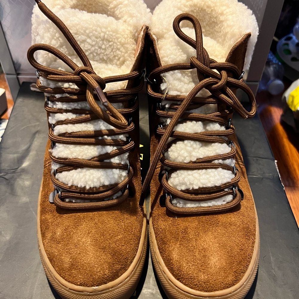 Susina Cognac Suede Winter Boots with Faux Sherling. Size 7 Box Included